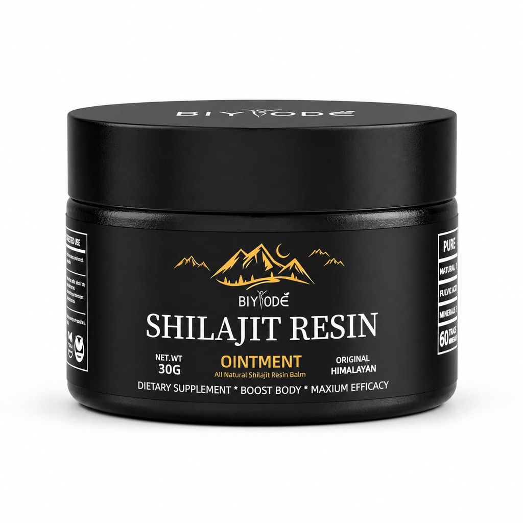 喜马拉雅纯Shilajit Resin 600mg 50 与富尔维奇酸和85+ Trace Minerals Vegan 非GMO 古老男女的能源补充剂