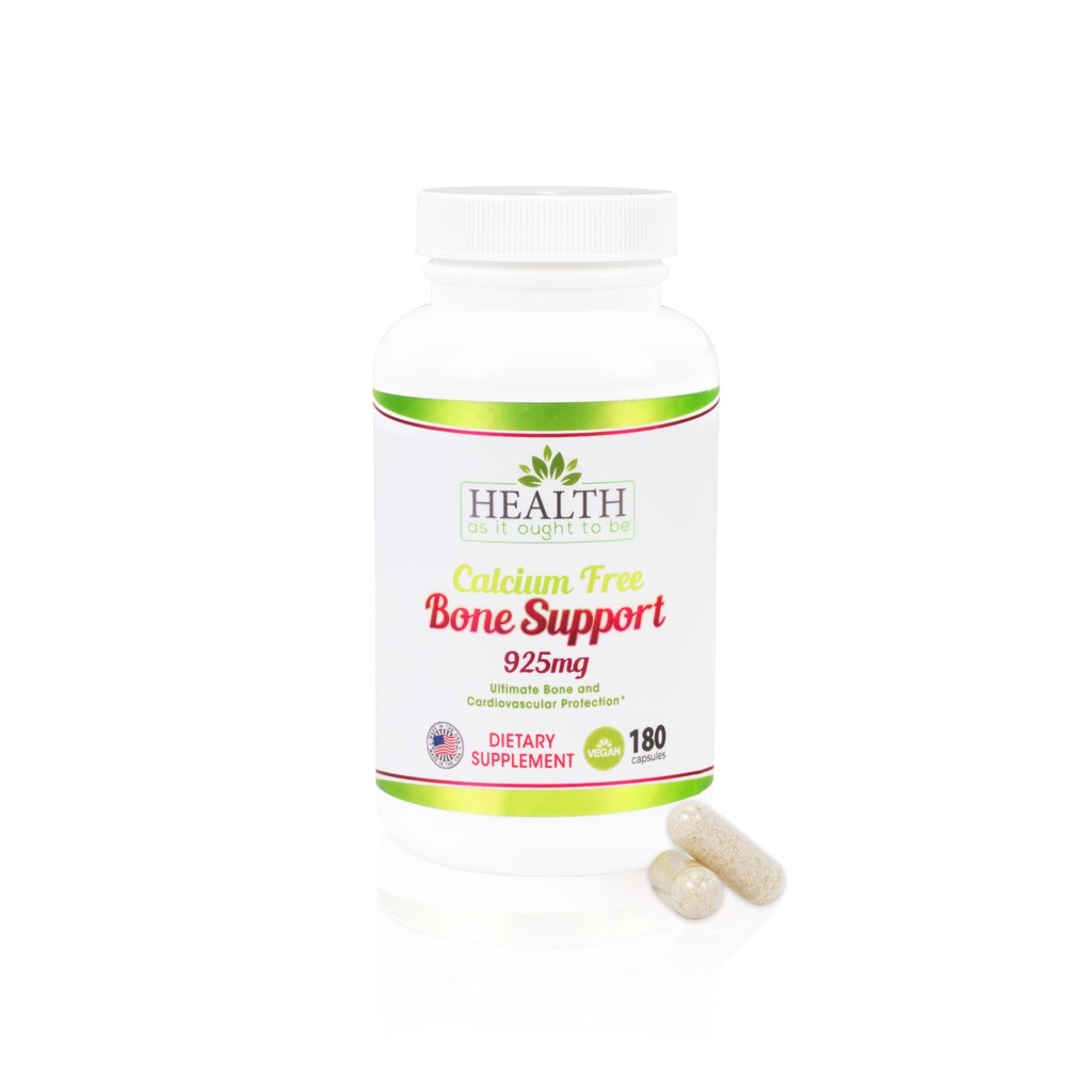 健康(Health As It Ought To Be Calcium Free Bone Support Supplation) 终骨和心血管保护(Ultimate Bone) 180 Capsules(180 Capsules)