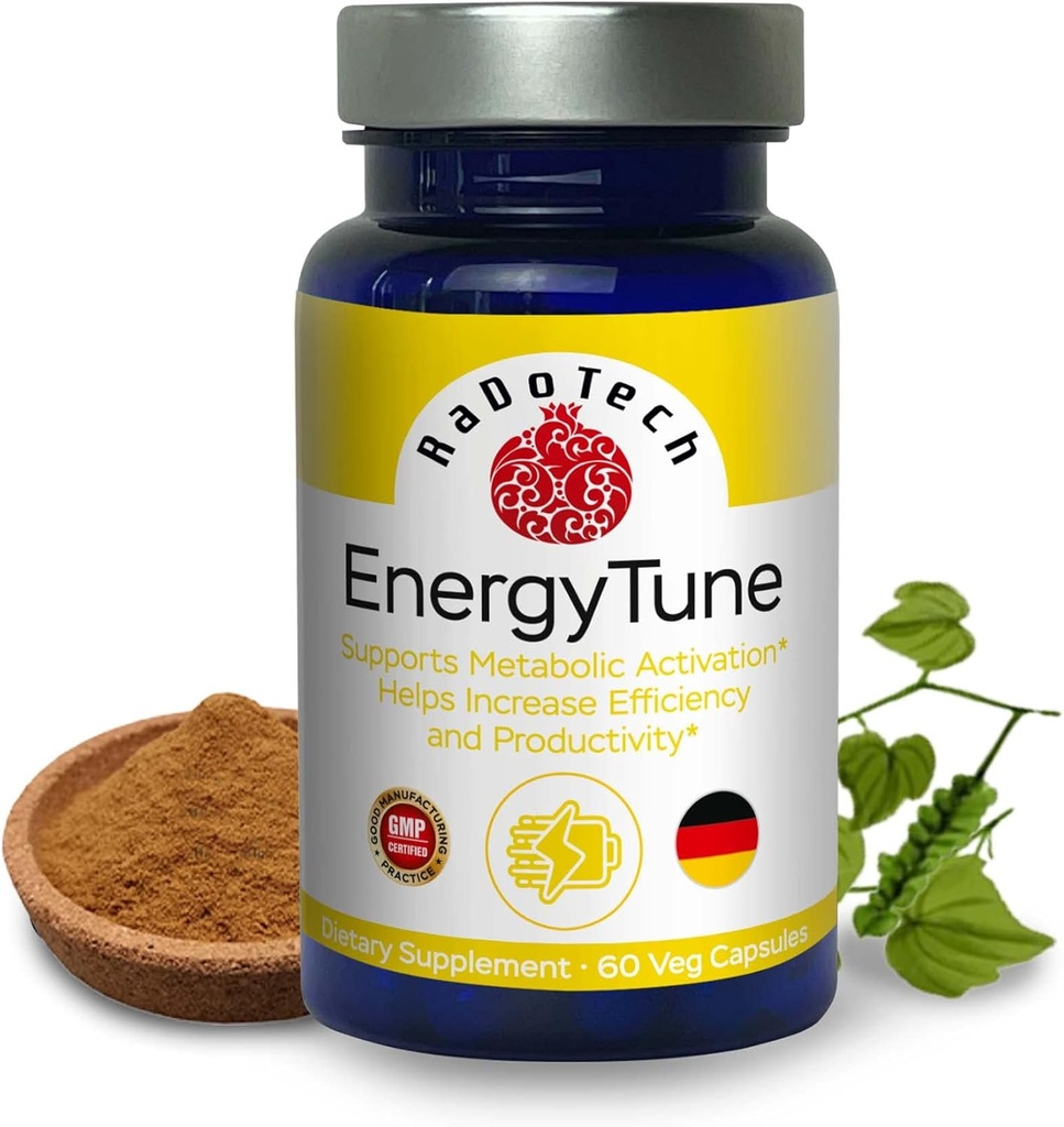 EnergyTune能源补充、增加营养吸收和促进总体健康和免疫支持 -- -- 非GMO、Gluten Free、蔬菜 -- -- Veg Capsules(60 Counter of 1)