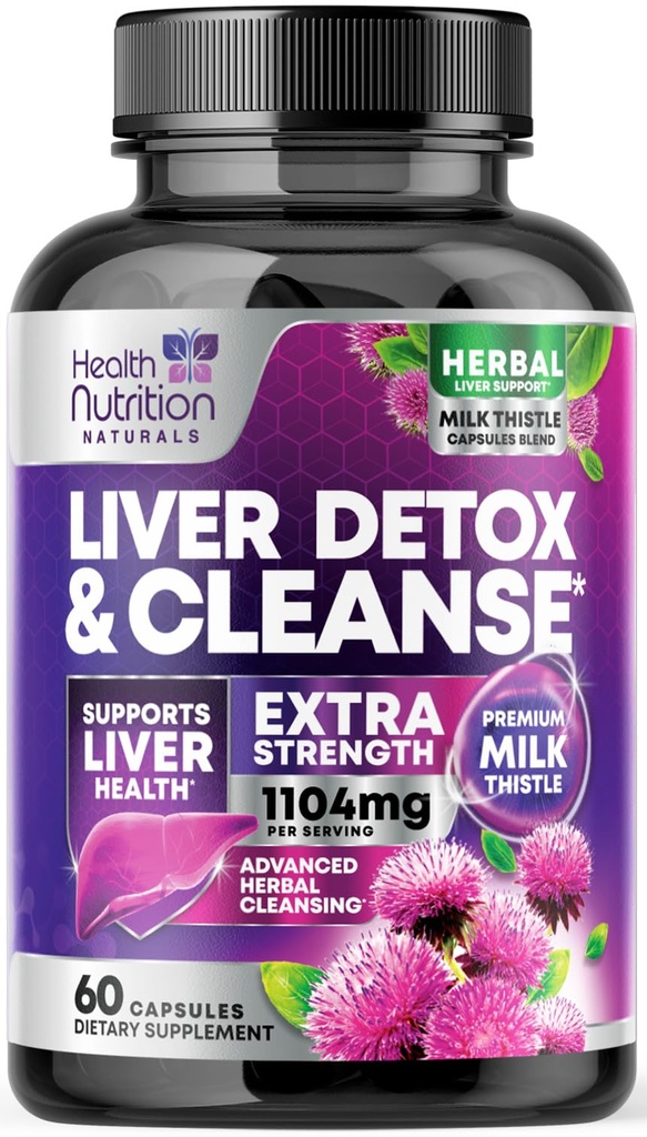 Gentle Liver Cleanse Detox & Reference Formula - Silymarin Milk Thetle, Dandelion Root, Artichoke 提取器, 涡轮, Choline, & Beetroot - 60 Veggie Capsules 的高级肝脏支持补编