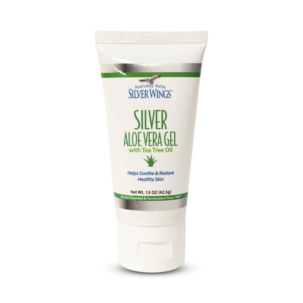 天然路径 银翼 200ppm 银 与 Aloe Vera Gel 和茶树油 - 苏打皮肤护理 - 1.5 oz