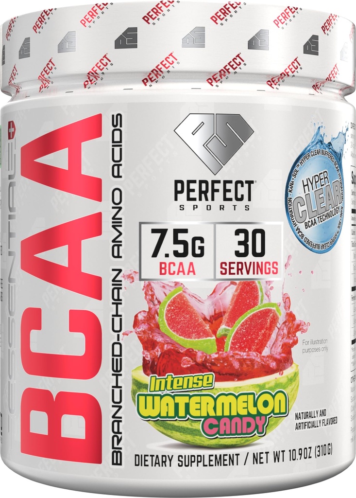 PERFECT SPORTS 基本卡卡AA 超清卡纳-索TM技术 QQ 7.5g Vegan BCAAs 零糖,碳糖,或卡罗里 QQ 30 services (Watelon Candy)