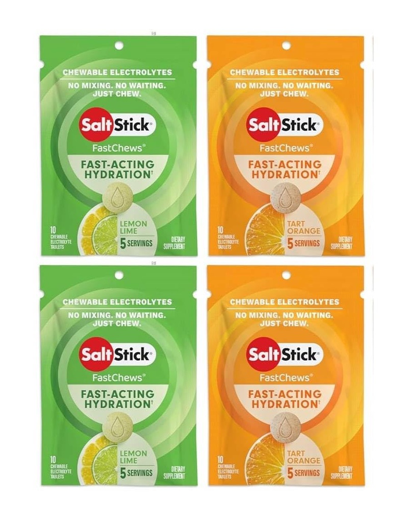盐Stick FASTCHEWS ® 可贮性,品种 4 Pack of Tart Orange & Zesty Lemon-Lime