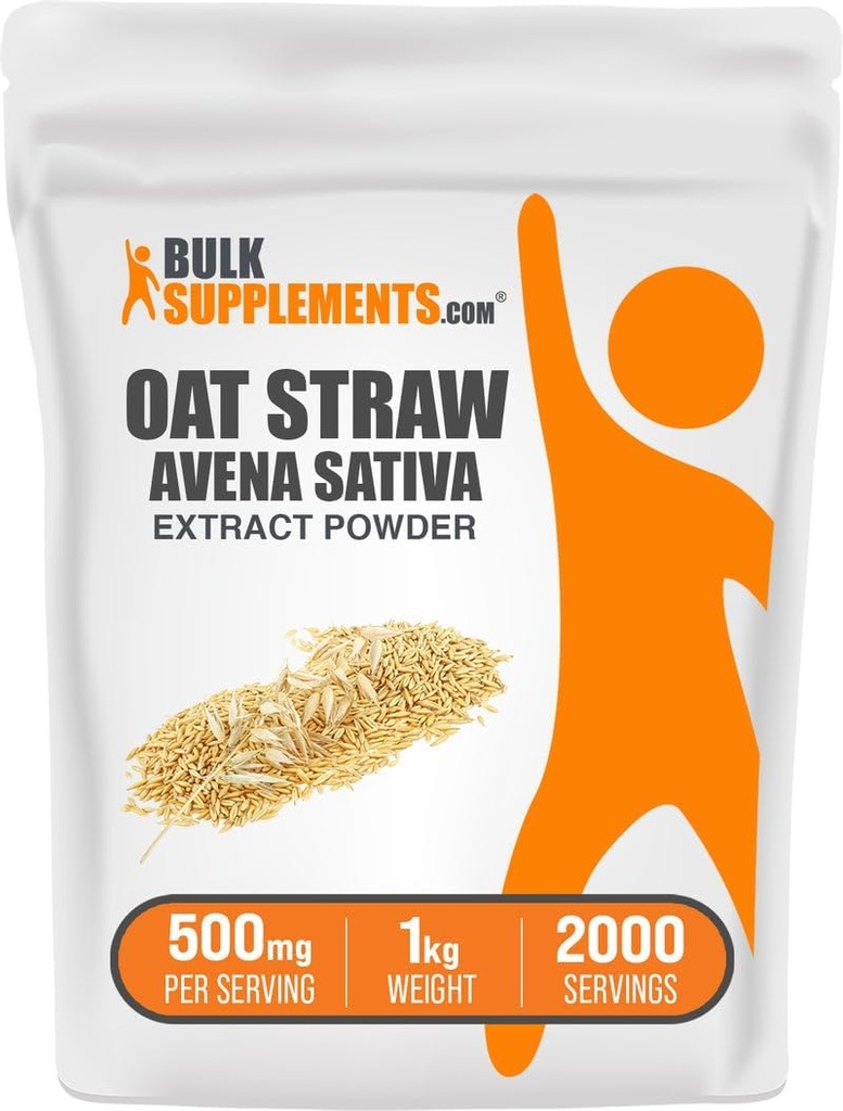 Bulk Assupports.com Oat 草药提取剂 - Avena Sativa,Oat 草药补充剂 - 草药补充剂 - Gluten Free,每服500毫克,1kg(2.2磅)(包1)