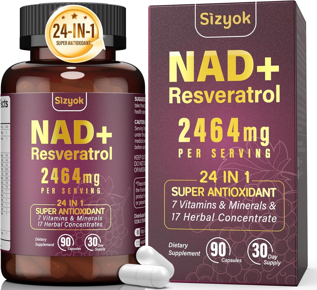 NAD补编, Liposomal NAD+ 补充Resveratrol,NAD Resveratrol 补充 - 加速NAD+用于老化防御,能源,焦点 - 超氧化剂 Capsules,187