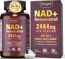 NAD Supplement, Liposomal NAD+ Supplement with Resveratrol, NAD Resveratrol Supplement - Boost NAD+ for Aging Defense, Energy, Focus - Ultra Antioxidant Capsules，187