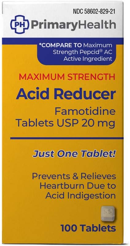 最大强度酸还原器Famotidine 20mg 平板,100Count