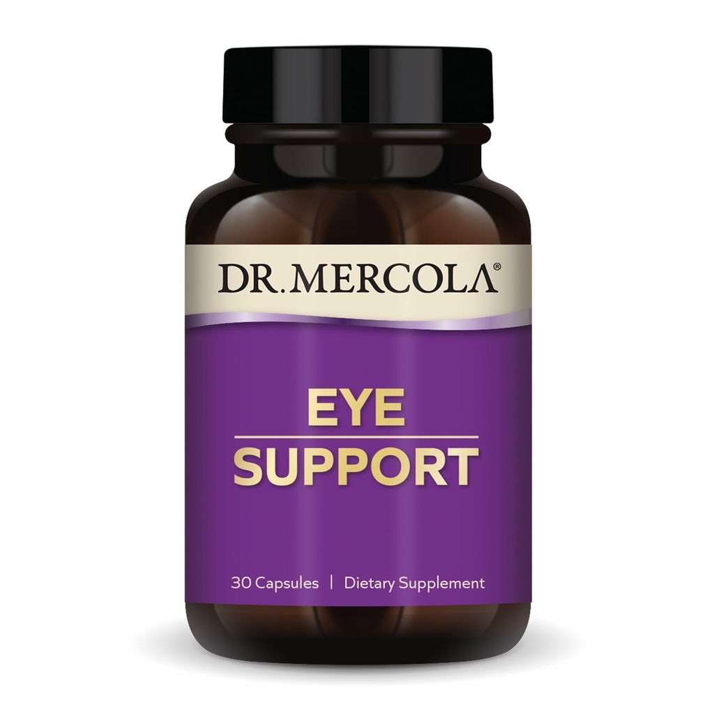 Mercola眼部支持 - 支持眼部和视觉健康 - 与Lutein, Zeaxanthin, Organic Astaxanthin & Black Currant - 非GMO, Gluten-Free & Soy - 30 Capsules (30名服务员)