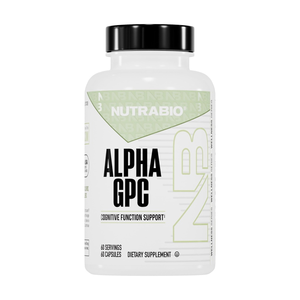 NutraBio Alpha GPC, 大脑支持和改进内存函数, 300mg - 60 蔬菜盖