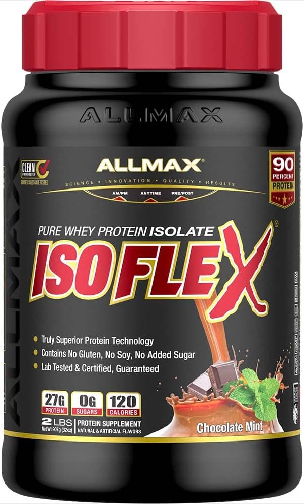 ALLMAX 营养 -- -- ISOFLEX Whey蛋白粉,Whey蛋白单质,27g蛋白,巧克力薄荷,2英镑
