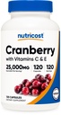 含有维生素C和维生素E的营养成本Cranberry提取物(25,000毫克)(120卡普勒斯)
