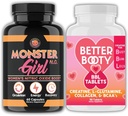 愤怒补充女性健身包:怪物女孩 N.O 氮氧化物助推器 60cm + Creatine 复杂板块 90cm 2 瓶子共计