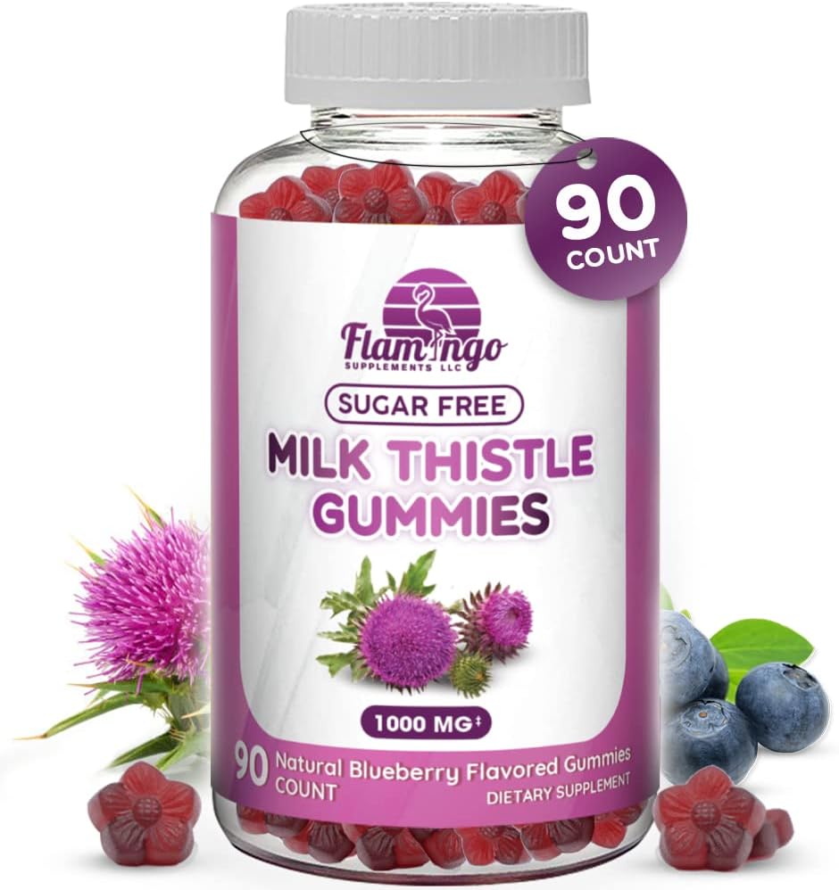 Milk Thistle Gummys - 自然火爆,无糖的Milk Thatle 1000mg 提取 – Liver Detox, Support, Revent Cleanse. 牛奶-奶酪、动力或茶类的美味替代品 - 90