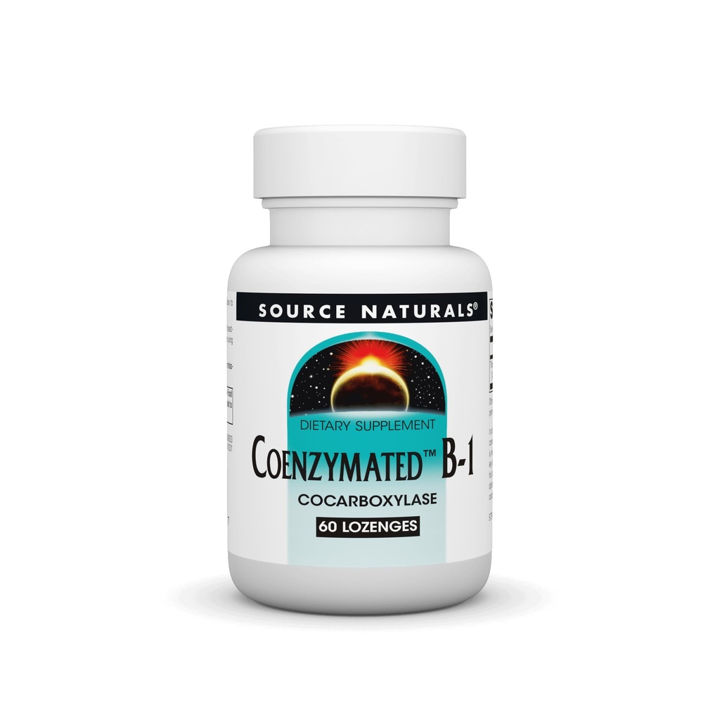 源代码:Naturals Coenzymed B-1 25mg 快速代理 Thiamin Cocarboxylase 快速溶解 - 60 Lozenges