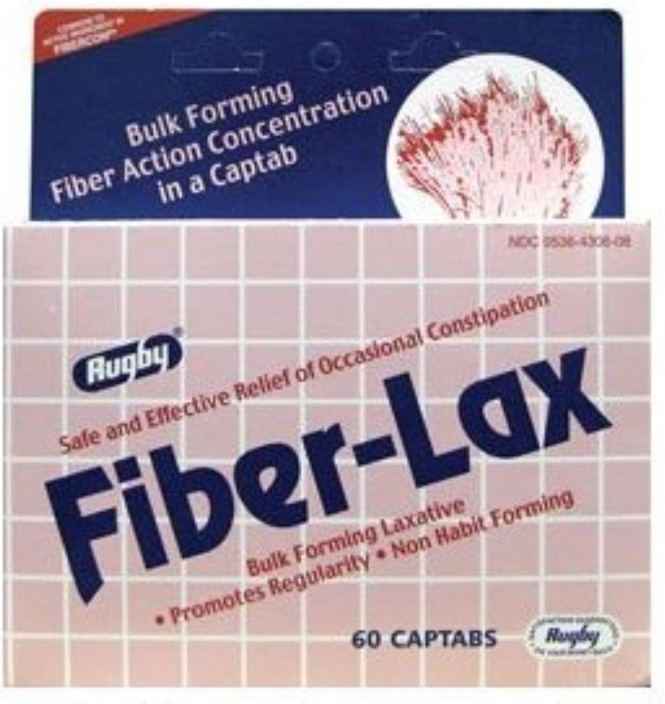 Rugby Fiber-Lax Polycarbo,500毫克,60个盖标签