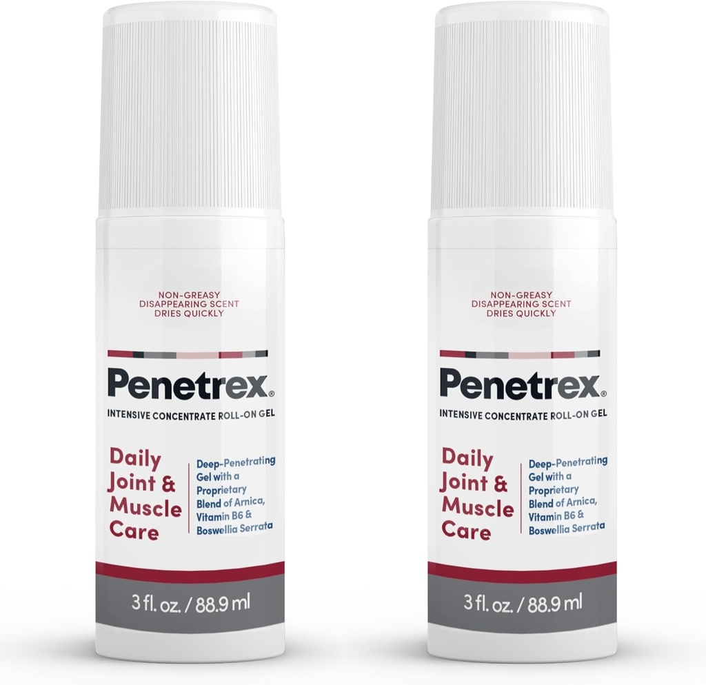 Penetrex 联合与肌肉疗法 - Soothing Gel for Back, Neck, Hands, Feet - Premium 整身Rub with Arnica, Vitamin B6 & MSM - 3oz Roll On Gel (2-Pack) (中文(简体) ).