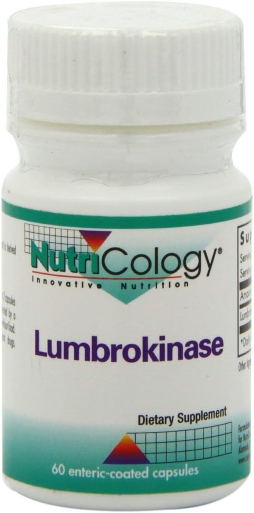 营养学 Lumbrokinase 补充- 循环系统支持, 支持血液在正常范围内的循环- 60 延迟释放 植物盖
