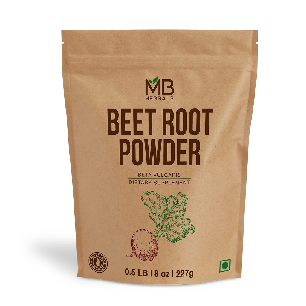MB 草药 Beetroot 粉末 8 oz (1/2 lb) QQ 非 GMO, Gluten- Free, Fine Beet 根粉用于平滑, Shakes & Baking & Vegan-Friendly