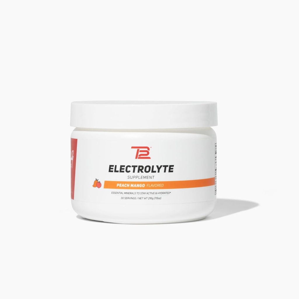 TB12 电解石 桃仁芒果 – 矿物-里奇 电解石 快速水分 汤姆·布雷迪 – Natural, Low Sugar, Vegan, Gluten - Free, Easy to Mix - 30 services (1 Jar)