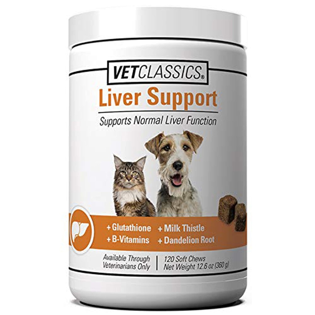 Vet Classics Liver 支持狗,猫 – Liver 函数 – B-维他命, Glutathione, Milk Thetle – Soft Tablets, Chews – 120 Soft Chews 的宠物健康补充 狗,猫 – 活体功能 – B-维他命, Glutathione, Milk Thetle – Soft Tablets, Chews – 120 Soft Chews – B.