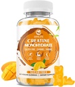 Creatine Monohydrate Gummys for Men & Women, Chewables Creatine Monohydrate for Muscle strong, 肌肉构建器, 能量靴, 糖无糖, Vegan, 芒果火焰- 60 Count