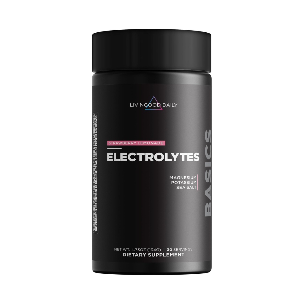 Livingood Daily Electrolytes Powder, Electrolytes Hydrit 混合维生素C, 镁, 陶林和海盐, 能量和水力的电解补充剂 Keto, 草莓柠檬水, 30 Srvgs
