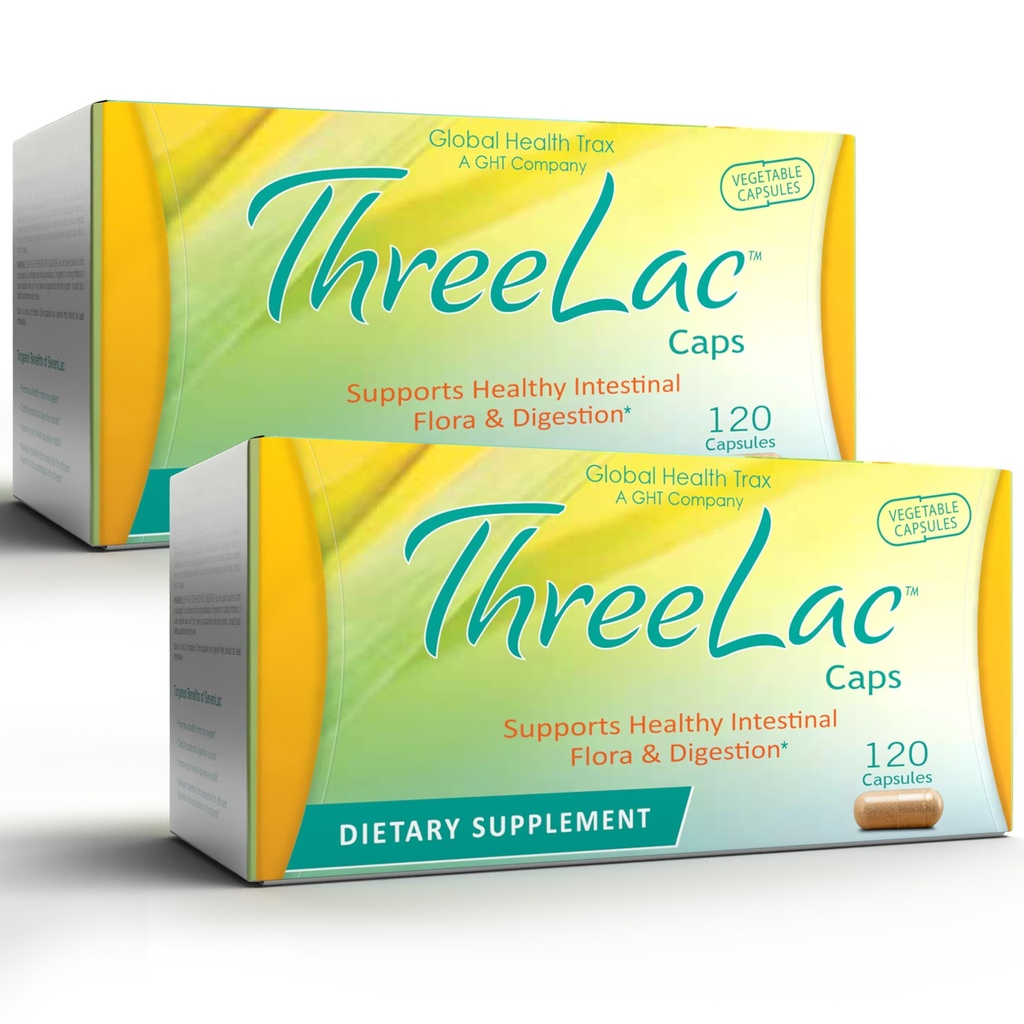 GHT - ThreeLac Probiotic Capsules, 240 Ct - 为男子、妇女和儿童提供全面的消化支持 - 免疫系统和Gut平衡,非GMO