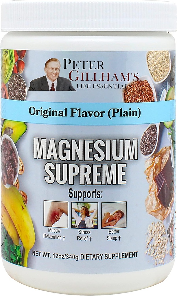 (原始内容存档于2018-10-21) (英语). Magnesium Supreme(原平无味) Better Sleep, Relaxation Natural Magnesium Supplement, Non-GMO, Gluten Free, Vegan Formula. 12oz 75 services.
