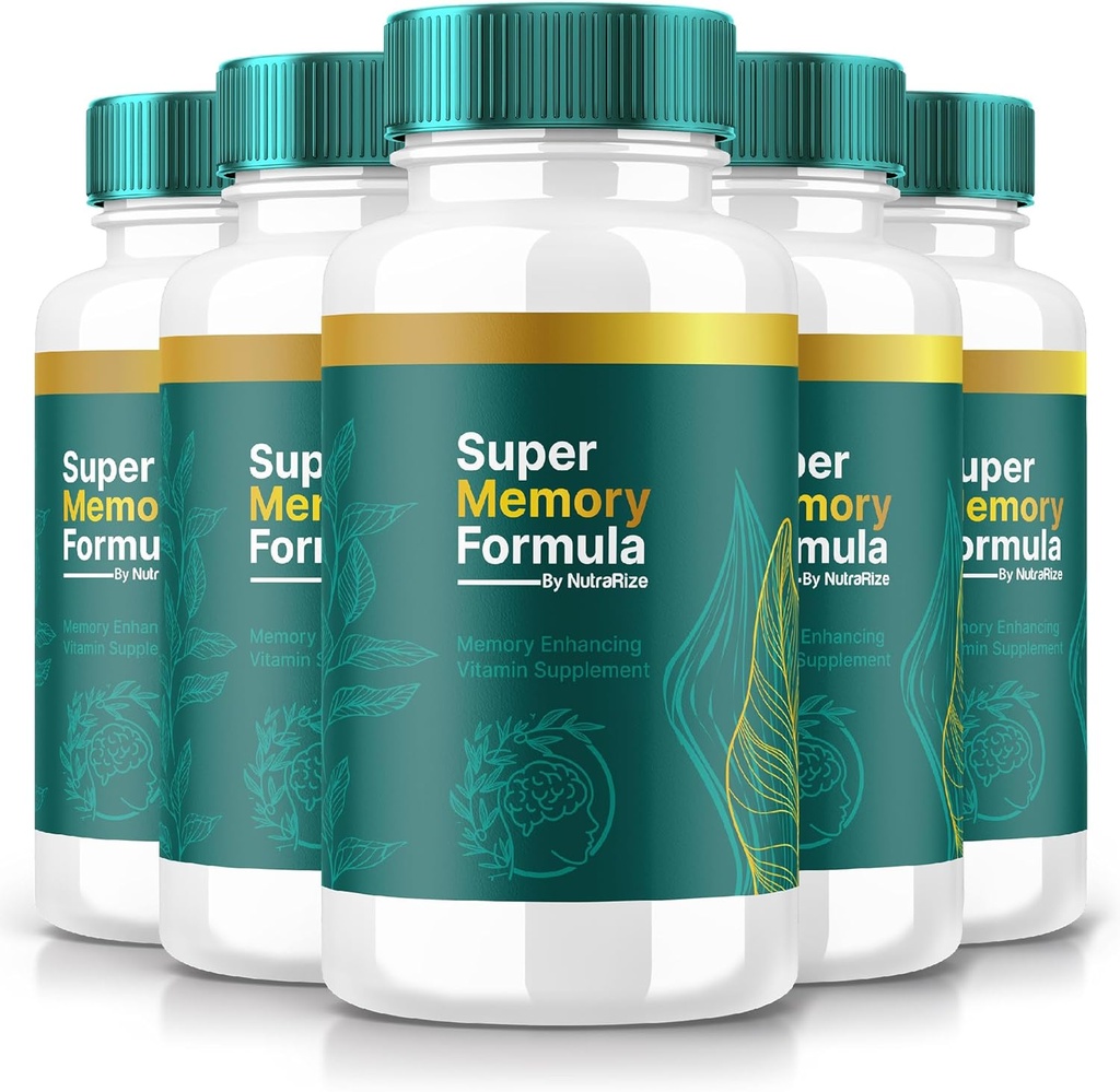 NutraRize (5 Pack) 超级内存公式 — Daily Support Capsules 带有平衡组合的焦点,警戒,以及每天的锐利 QQ Just 2 Easy-to-Take Pills a Day (300 Capsules)