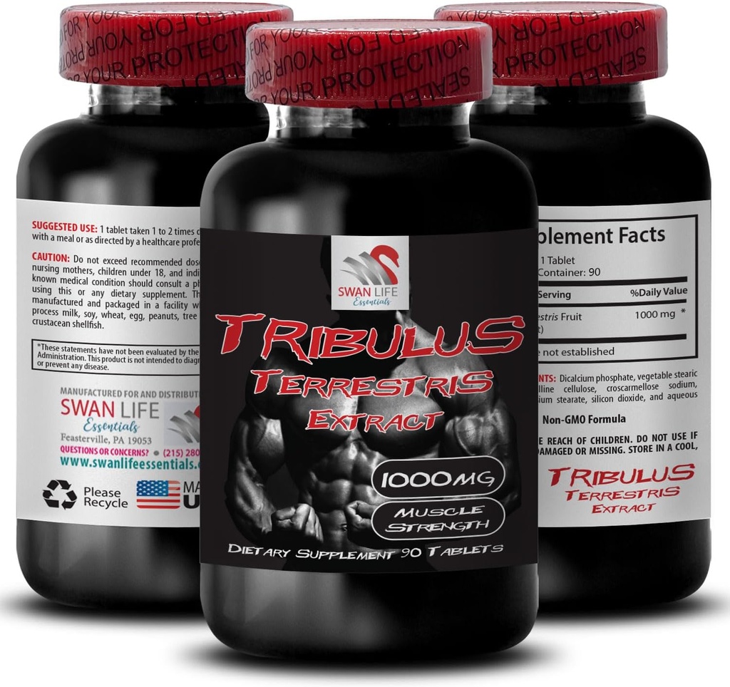 Natural Stamina Boost - TRIBULUS TERRESTRIS 提取 - 力量与活动支持,能量优化公式,植物动力,机体性能组合,主动回收,能量流 1Bot 90Tabs