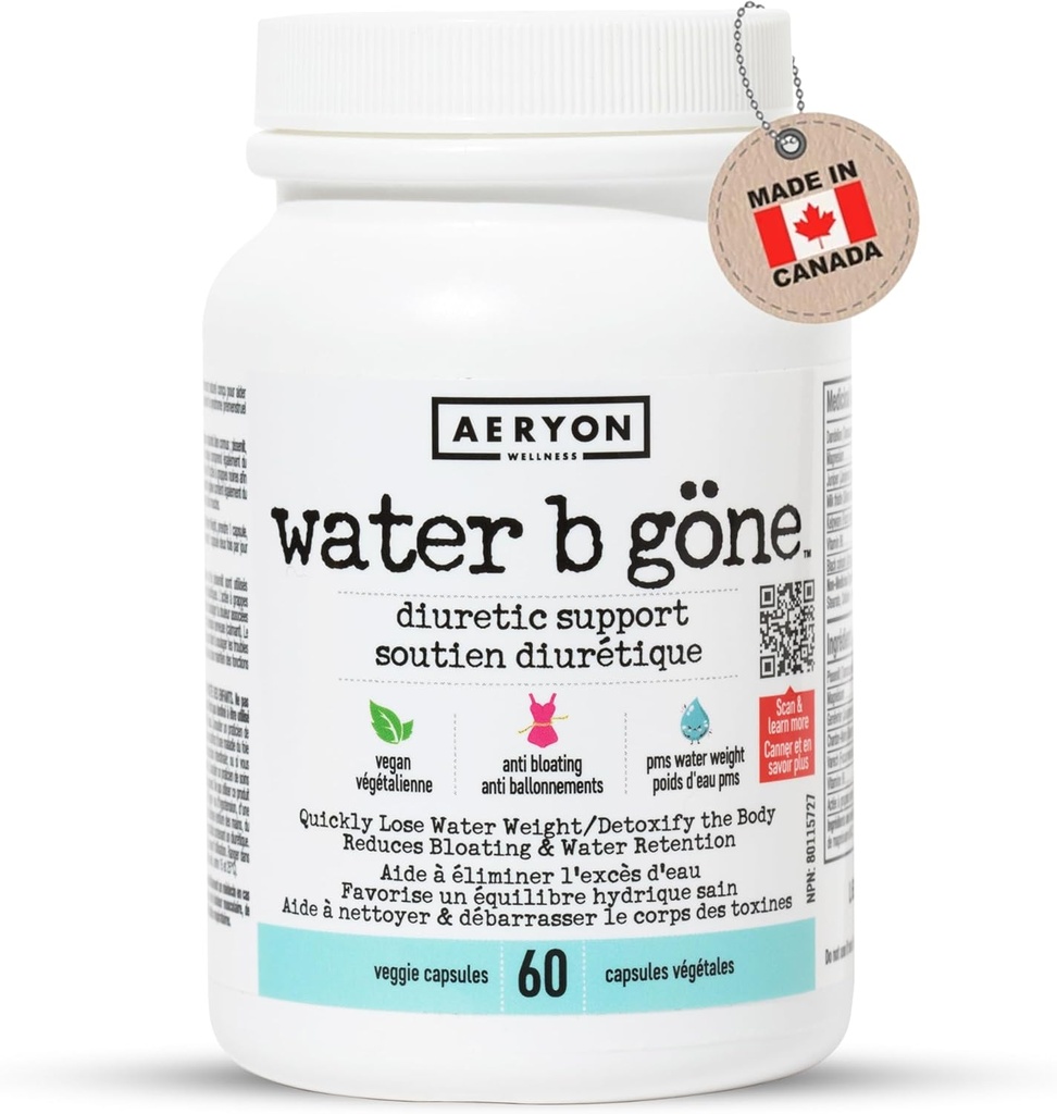 水 B 消失 – 妇女尿道药丸 – 减少留水和布局 – 寻找 PMS 救济 – 60 Vegan Capsules - 20天供应