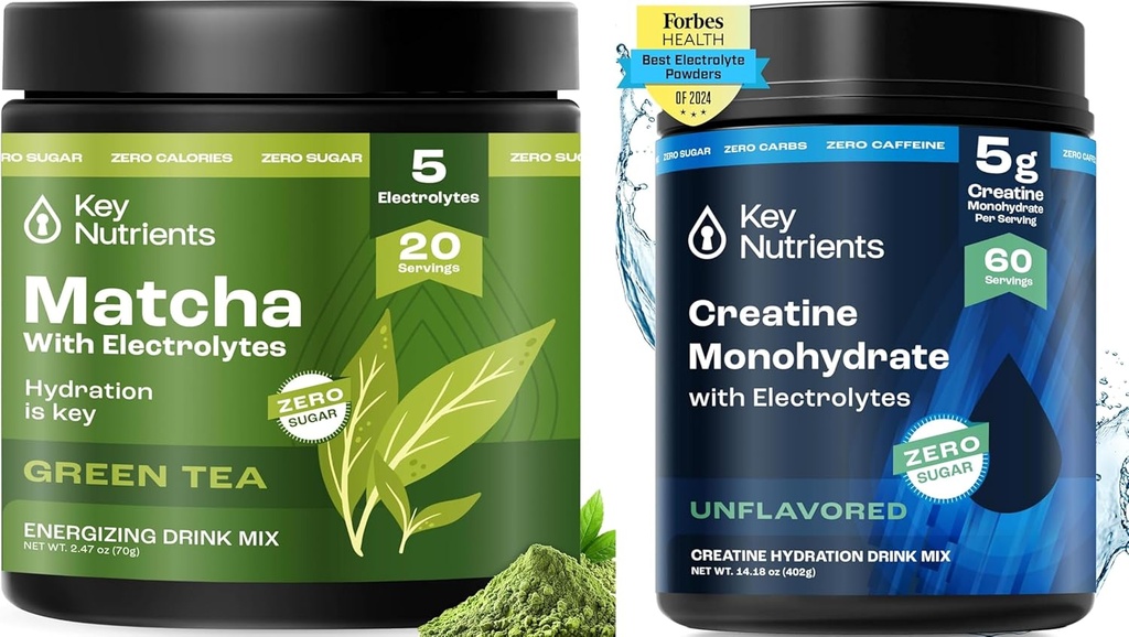 关键 NUTRINES Matcha Powder & Creatine Monohydrate Bundle – 未甜化的Matcha Green Tea (20 services) + 微量化的Creatine Powers 补充(60 services) – Boost Energy, Focus and Performance – Booster Energy, Focus and Perfective – Matcha Green Tea (20 services) + 微量化的Creatine Powers 补充(60 servicements) – Boost Energy, focus 和性能(20 serences)