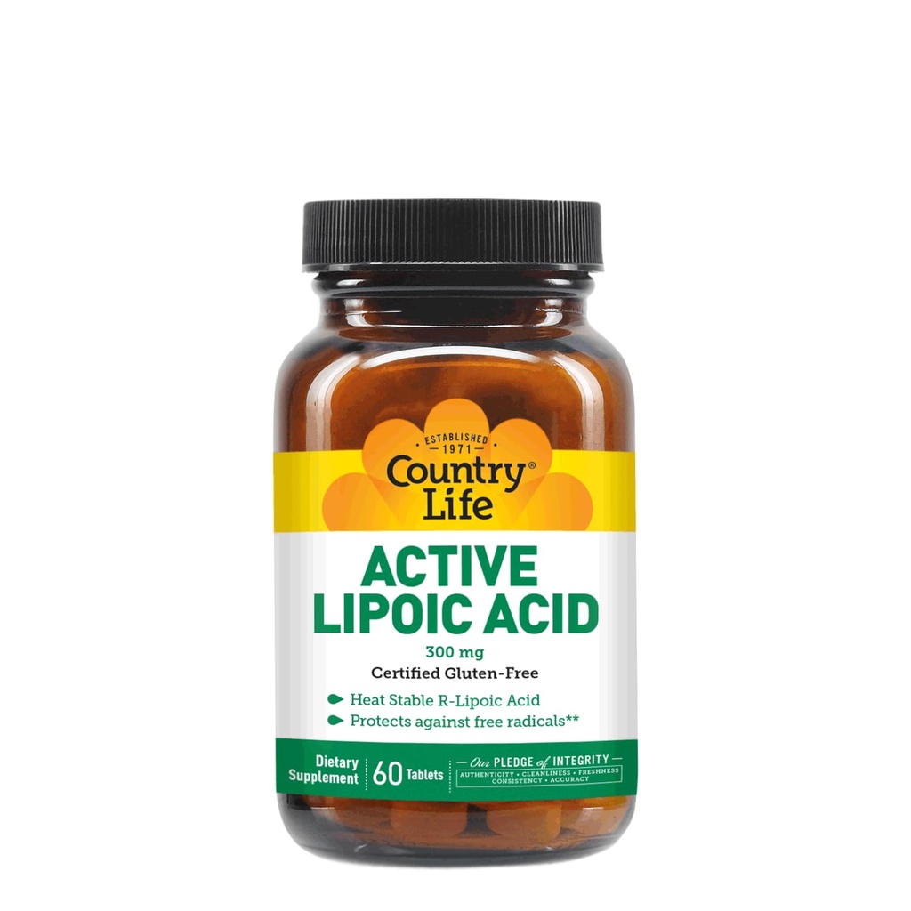 乡村生活 R-Alpha Lipoic Acid Complex 300mg - Alpha-Lipoic Acid 270mg & R-Lipoic Acid 30mg - 抗氧化剂支持 - 无酵母,玉米,小麦,大豆,葡萄糖,牛奶 - Alpha Lipoic Acid 补充剂