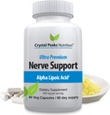 神经支持补充剂 - 天然维生素,配有650mg的非GMO ALA Alpha Lipoic Acid – Premium Nerve支持补充剂 - 手脚 - 叮当,Numbness - 60 Veggie Capsules