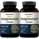 NatureBell 2 Pack Magnesium Citrate 500mg, 480 Capsules → 2-in-1 配有脂肪可溶性维生素C → 纯元素形式 → 填充器 自由,非GMO, 无 Gluten