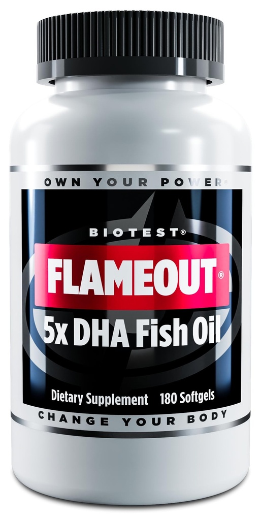 Flammeout 5X DHA 鱼油,60种服务 - 4200mg Omega-3-180 软胶