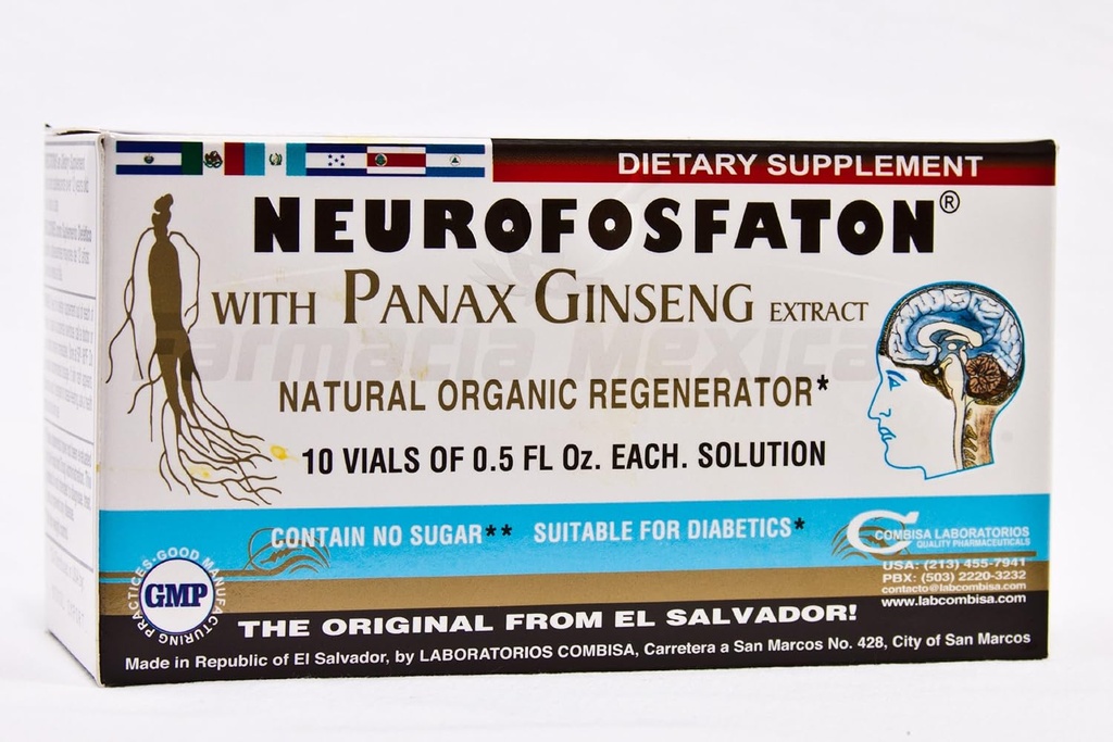 带有 Panax Ginseng 提取的神经fosfaton - 更健康脑功能 - 10 VialsY