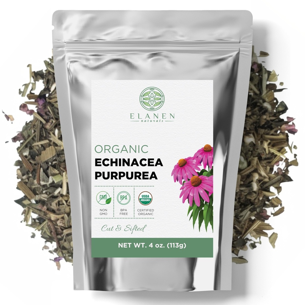 Echinacea Purpurea 4 oz.(113g),美国农业部认证的Echinacea 茶、优质精液草、紫色锥花、切和筛