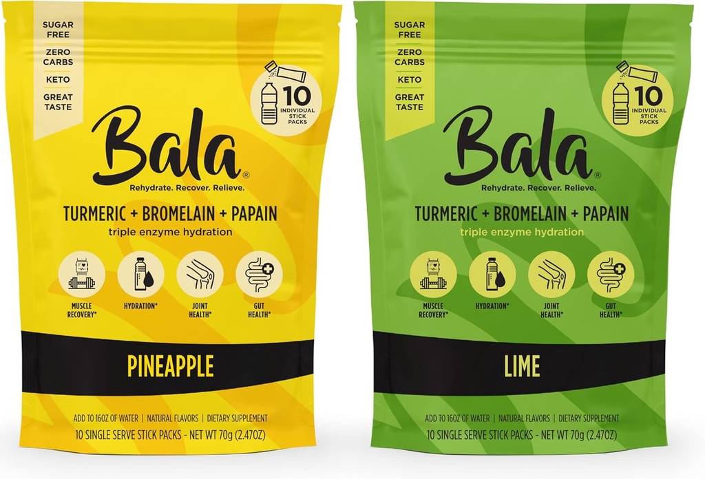 BALA 粉末包,无糖,液化混合促进固醇健康,天然火焰,20包包