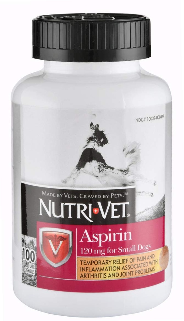 狗的营养素-Vet Aspirin,快速疼痛救济活体 火爆的鸡肉片,小狗,120mg - 100 Ct