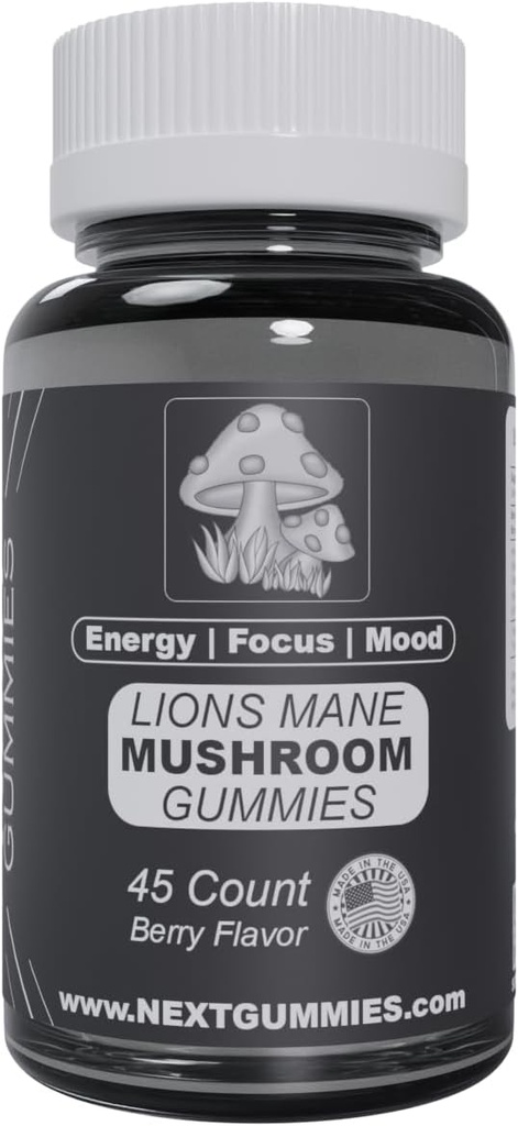 下一个Gummys 45-County Lion的Mane蘑菇Gummys - 天然莓味的Gummy Supers for Mood Boosting, Energy & Focus, Vegan, Non-GMO, 1000.