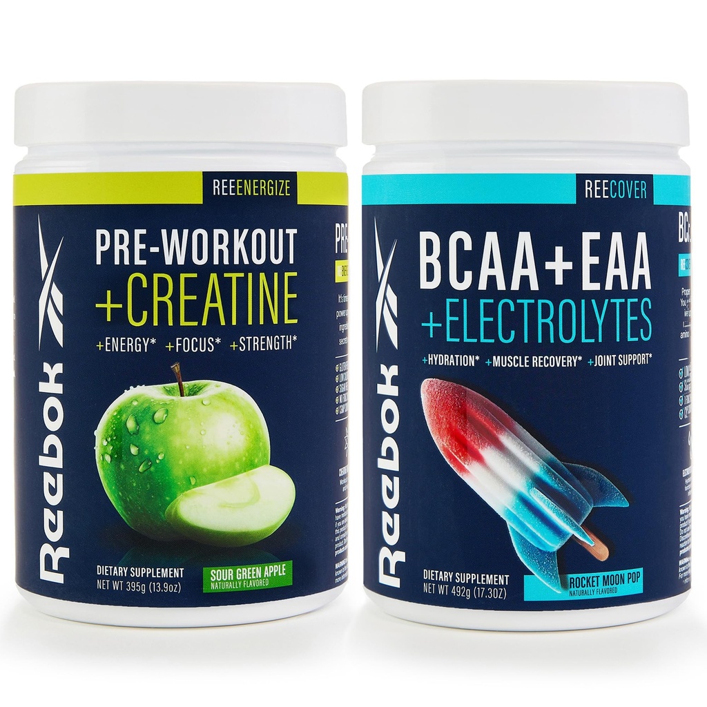 Reebok REEEnergize & ReECover Bundle + 预研+ BCAA 性能包 + 酸绿苹果 & 火箭月球 + 完整训练系统