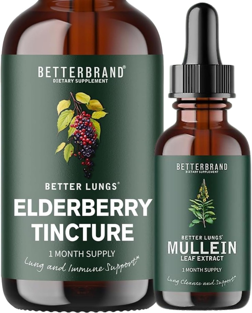 BetterLungs Mullein 叶片抽取和长莓丁香-肺部健康支助