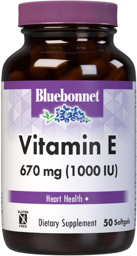 BlueBonnet 维生素 E 1000 IU 混合软胶,50 计数