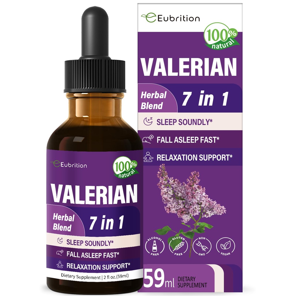 Valerian Root Sleep Supports Drops, Passion Flower, Chamomile, Lavender, Soursop Leess, & Hibiscus Herb 提取辅助 Tincture 睡眠声音和深度。 完美与睡眠的声音。 2OZ (英语).