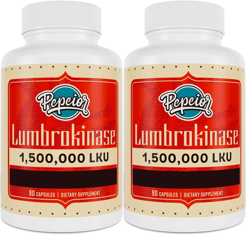 Lumbrokinase 200mg(最大活动1,500,000LKU) - Lumbrokinase酶补充,比Nattokinase更有效 - 90 Capsules(2瓶)