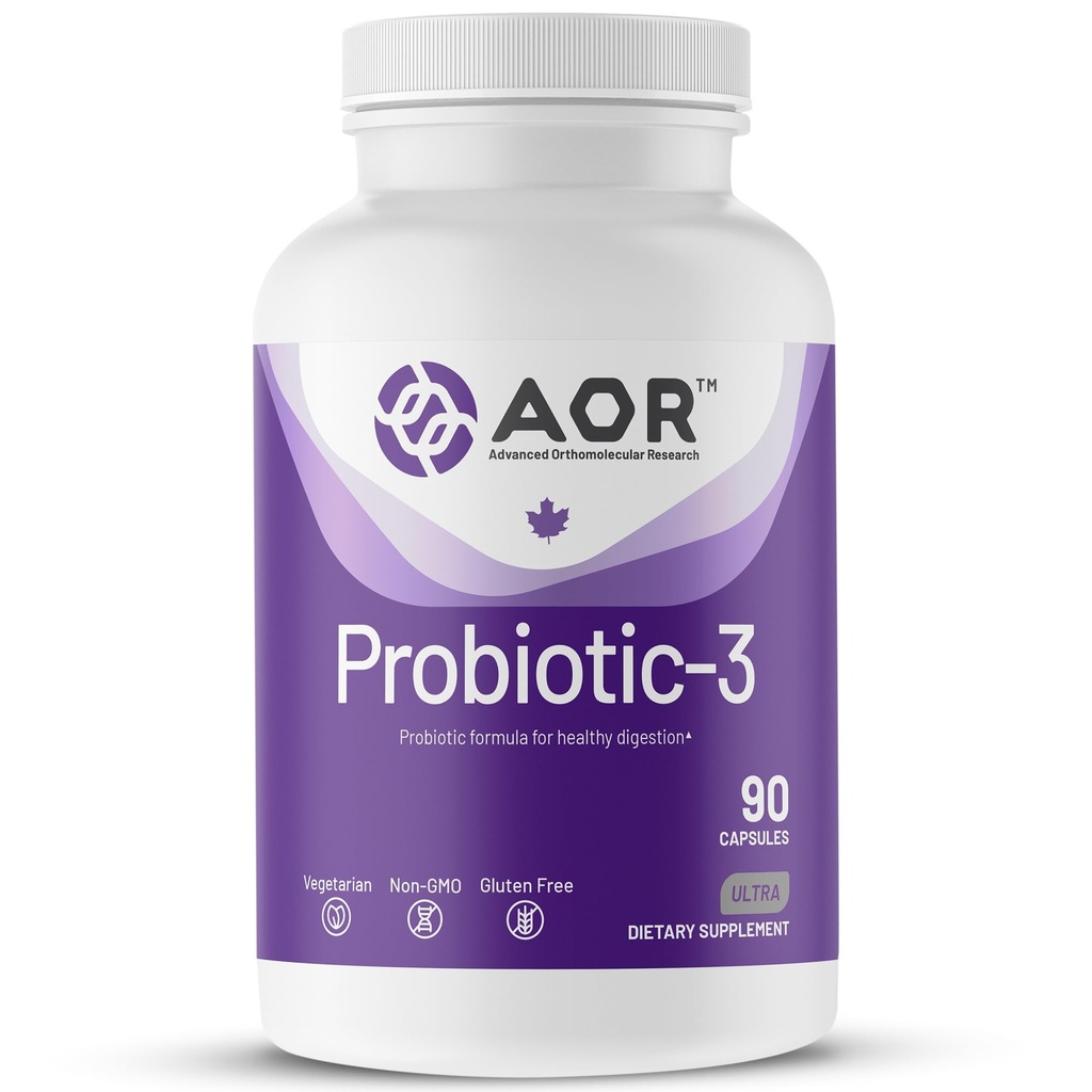 AOR, Probiotic 3, 为健康胃肠道切除、Gut Flora和免疫反应提供消化性援助,《饮食补充》,45种服务(90卡普勒斯)