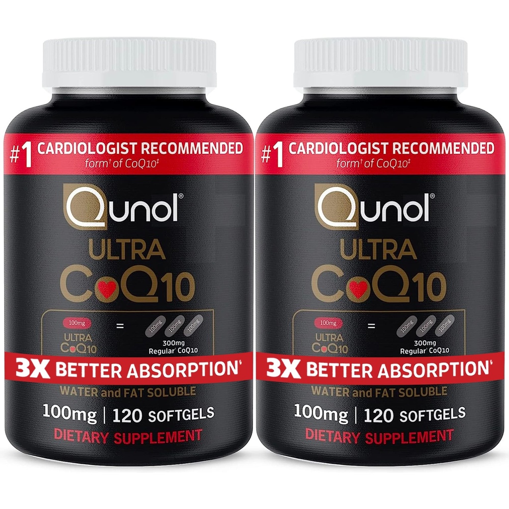 Qunol Ultra CoQ10 100mg, 3x更好的吸收, 专利水和脂肪可溶性自然补充形式 Coenzyme Q10, 抗氧化剂促进心脏健康, 240 Count Softgels