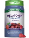 Nature's Truth Melatonin 10 mg Gummys 70 伯爵贝里·弗拉弗尔 | Vegan, Non-GMO, 和 Gluten 免费补编