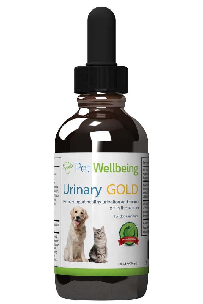Petwelling Urinary Gold for Dogs - Vet-Formulated 多Herb Urinary Tract 支持 - Bladder 健康与尿道系统井 - 天然狗补充 - 液态公式 2 oz (59ml)